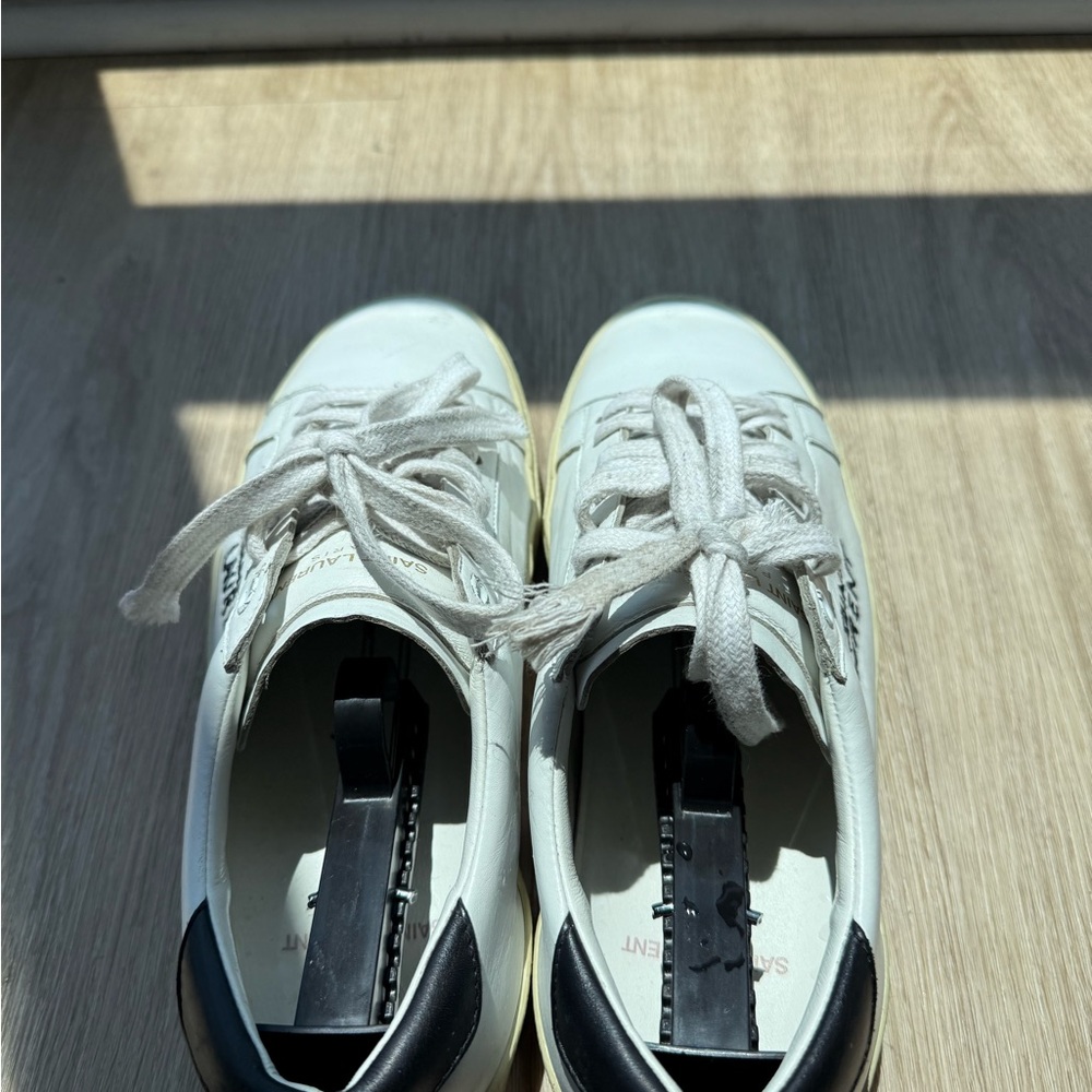 Mens Saint Laurent White Leather Sneakers (Mens size 7) - Picture 3 of 5